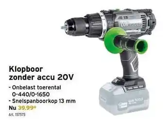 GAMMA Lux tools klopboor zonder accu 20v aanbieding