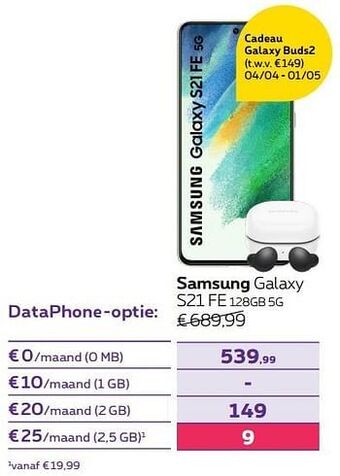 Proximus Samsung galaxy s21 fe 128gb 5g aanbieding