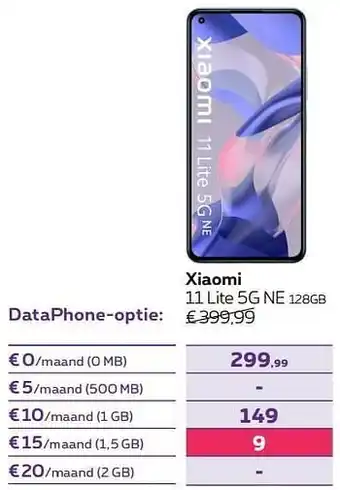 Proximus Xiaomi 11 lite 5g ne 128gb aanbieding