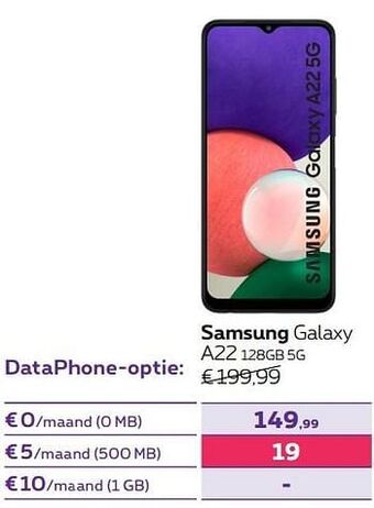 Proximus Samsung galaxy a22 128gb 5g aanbieding