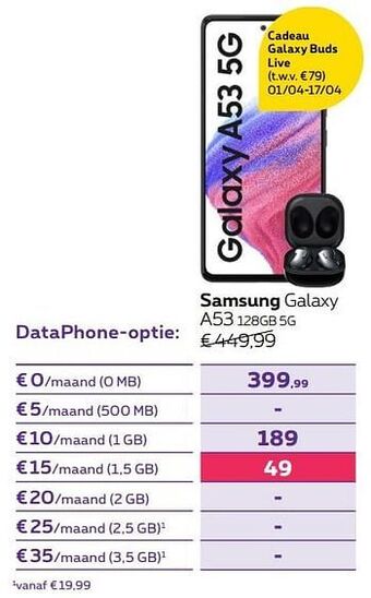 Proximus Samsung galaxy a53 128gb 5g aanbieding