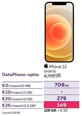Proximus Apple iphone 12 64gb 5g aanbieding