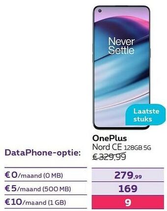 Proximus Oneplus nord ce 128gb 5g aanbieding