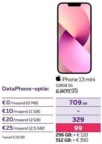 Proximus Apple iphone 13 mini 128gb 5g aanbieding