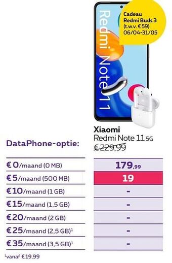 Proximus Xiaomi redmi note 11 5g aanbieding