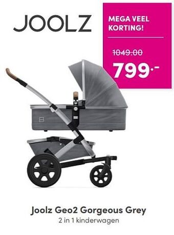 Baby & Tiener Joolz geo2 gorgeous grey 2 in 1 kinderwagen aanbieding