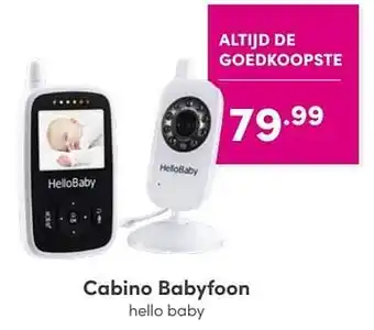Baby & Tiener Cabino babyfoon hello baby aanbieding