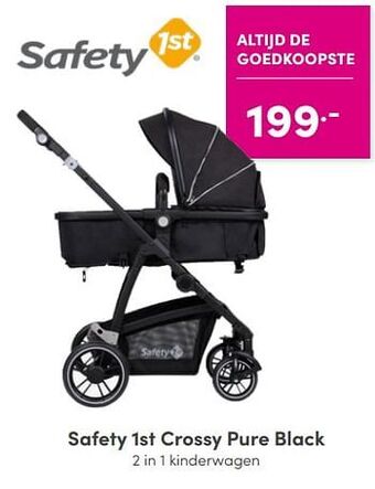 Baby & Tiener Safety 1st crossy pure black 2 in 1 kinderwagen aanbieding