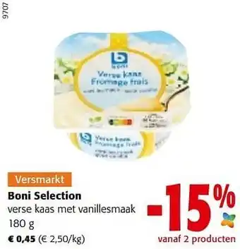 Colruyt Boni selection verse kaas met vanillesmaak aanbieding