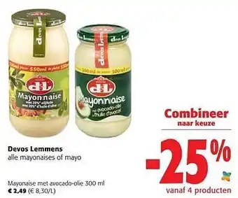 Colruyt Devos lemmens mayonaise met avocado-olie aanbieding