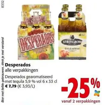 Colruyt Desperados gearomatiseerd met tequila aanbieding