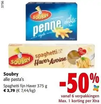 Colruyt Soubry spaghetti fijn haver aanbieding