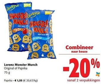 Colruyt Lorenz monster munch paprika aanbieding