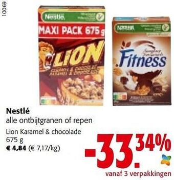 Colruyt Nestlé lion karamel + chocolade aanbieding