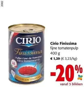 Colruyt Cirio finissima fijne tomatenpulp aanbieding