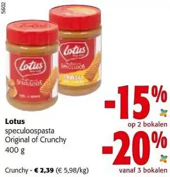 Colruyt Lotus speculoospasta crunchy aanbieding
