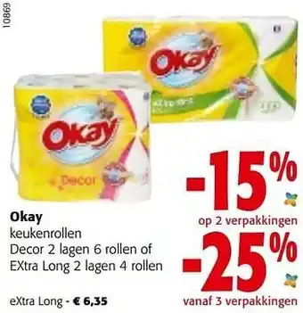 Colruyt Okay keukenrollen extra long aanbieding