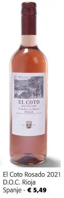 Colruyt El coto rosado 2021 d.o.c. rioja spanje aanbieding