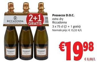 Colruyt Prosecco d.o.c. extra dry riccadonna aanbieding