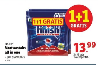 Lidl Finish Vaatwastabs all in one aanbieding