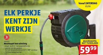 Lidl Parkside Muurhaspel met tuinslang aanbieding