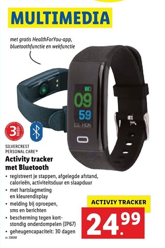 Lidl Silvercrest Personal Care Activity tracker met Bluetooth aanbieding