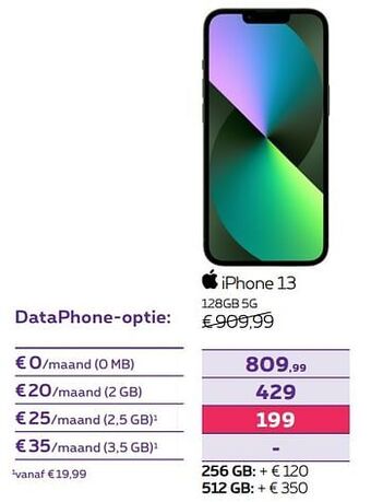Proximus Apple iphone 13 128gb 5g aanbieding