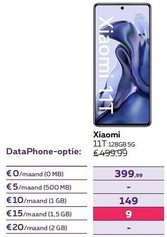 Proximus Xiaomi 11t 128gb 5g aanbieding