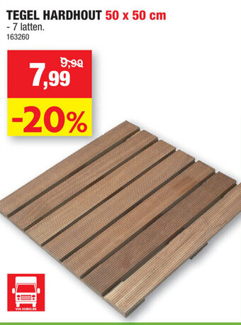 Hubo Tegel Hardhout 50x50cm aanbieding