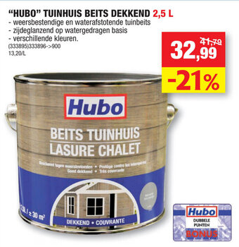 Hubo Hubo Tuinhuis Beits Dekkend 2,5 L aanbieding