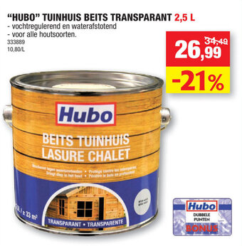 Hubo Hubo Tuinhuis Beits Transparant 2,5 L aanbieding