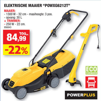 Hubo Elektrische Maaier POWXG6212T aanbieding