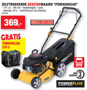 Hubo Zelftrekkende Benzinemaaier POWXG60240 aanbieding
