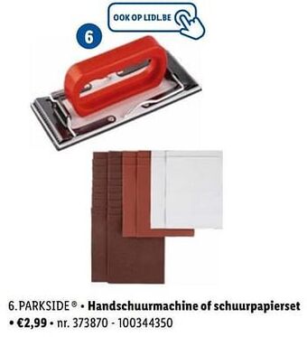 Lidl Handschuurmachine of schuurpapierset aanbieding