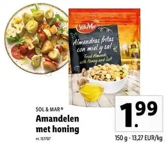 Lidl Amandelen met honing aanbieding