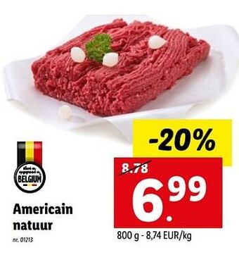 Lidl Americain natuur aanbieding