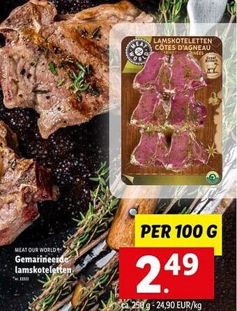 Lidl Gemarineerde lamskoteletten aanbieding