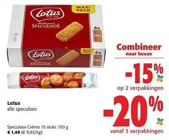 Colruyt Lotus speculoos crème aanbieding