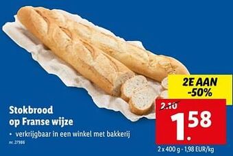 Lidl Stokbrood op franse wijze aanbieding