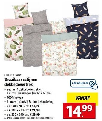 Lidl Draaibaar satijnen dekbedovertrek aanbieding