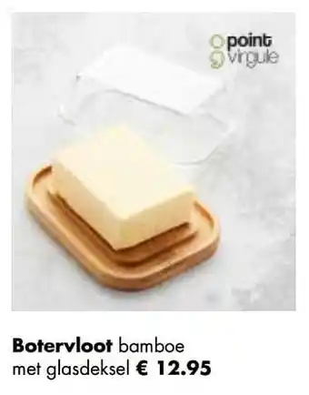 Multi bazar Botervloot bamboe met glasdeksel aanbieding