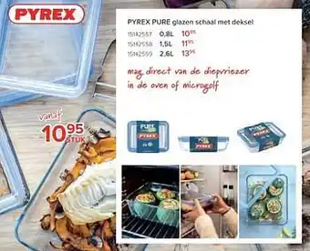 Pyrex pure glazen schaal met deksel