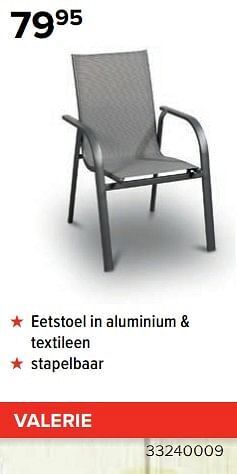 Euroshop Valerie eetstoel in aluminium + textileen aanbieding