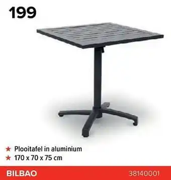 Euroshop Bilbao plooitafel in aluminium aanbieding