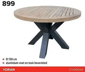 Euroshop Yoran aluminium voet en teak bovenblad aanbieding