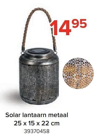 Euroshop Solar lantaarn metaal aanbieding