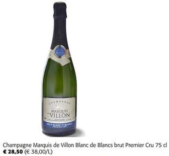 Colruyt Champagne marquis de villon blanc de blancs brut premier cru aanbieding