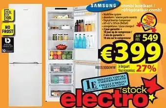 ElectroStock Samsung combi koelkast - réfrigérateur combi rb33j3000ww aanbieding