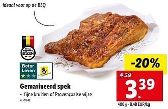 Lidl Gemarineerd spek aanbieding