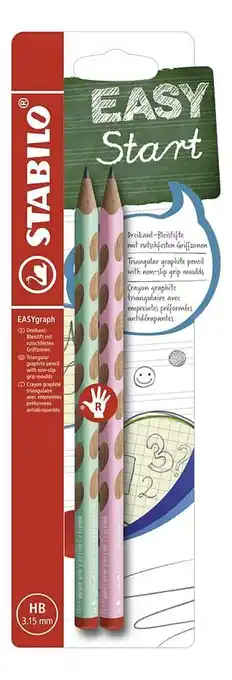 STABILO houten grafietpotlood EASYgraph Pastel voor rechtshandigen - 2 stuks